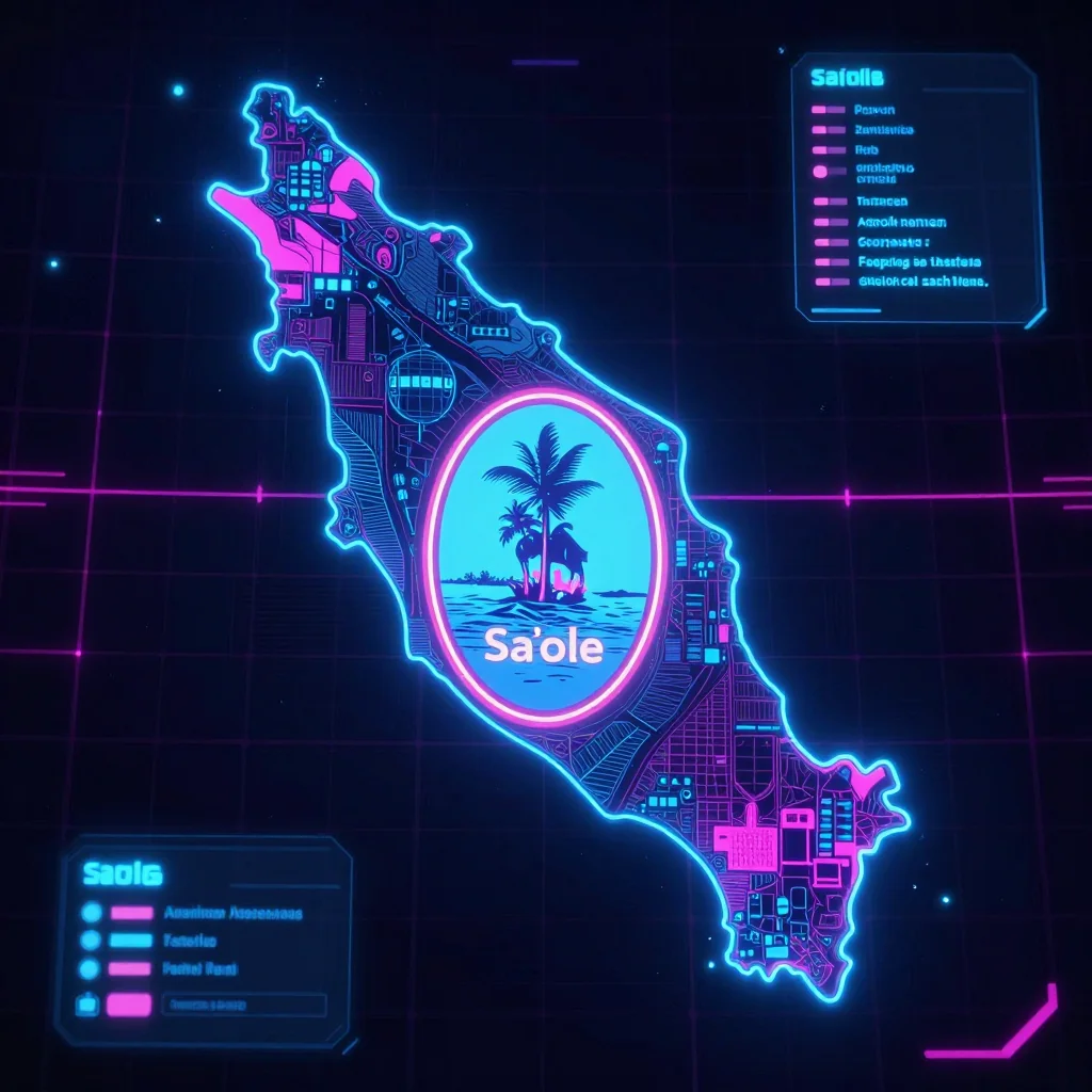 Saʻole, American Samoa Cyberpunk Map