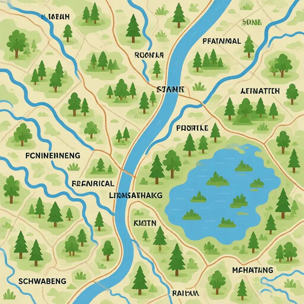 Schwabing Munich Physical Geography Map - Natural Features