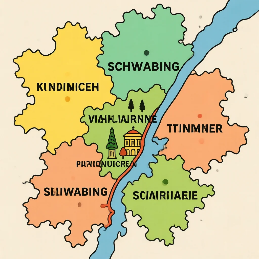 Schwabing Munich Political Map - Boundaries and Districts