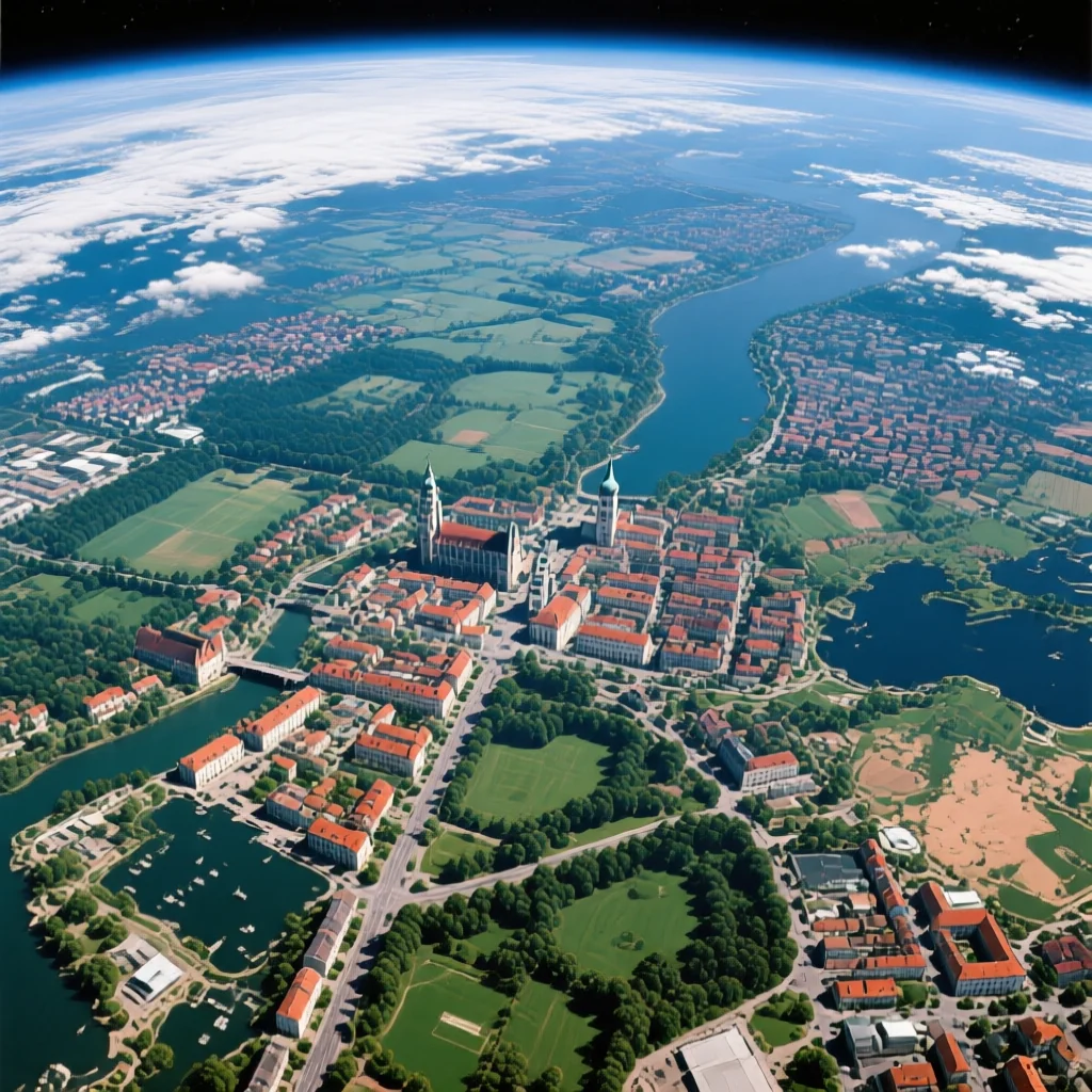 Schwabing Munich Satellite View - High Resolution Map from Space