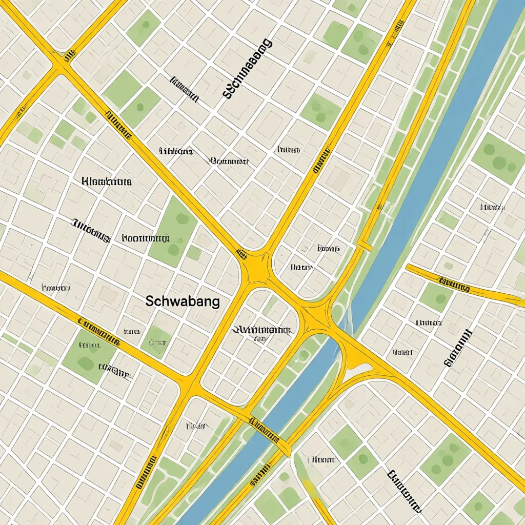 Schwabing Munich Street Map - Roads and Urban Layout