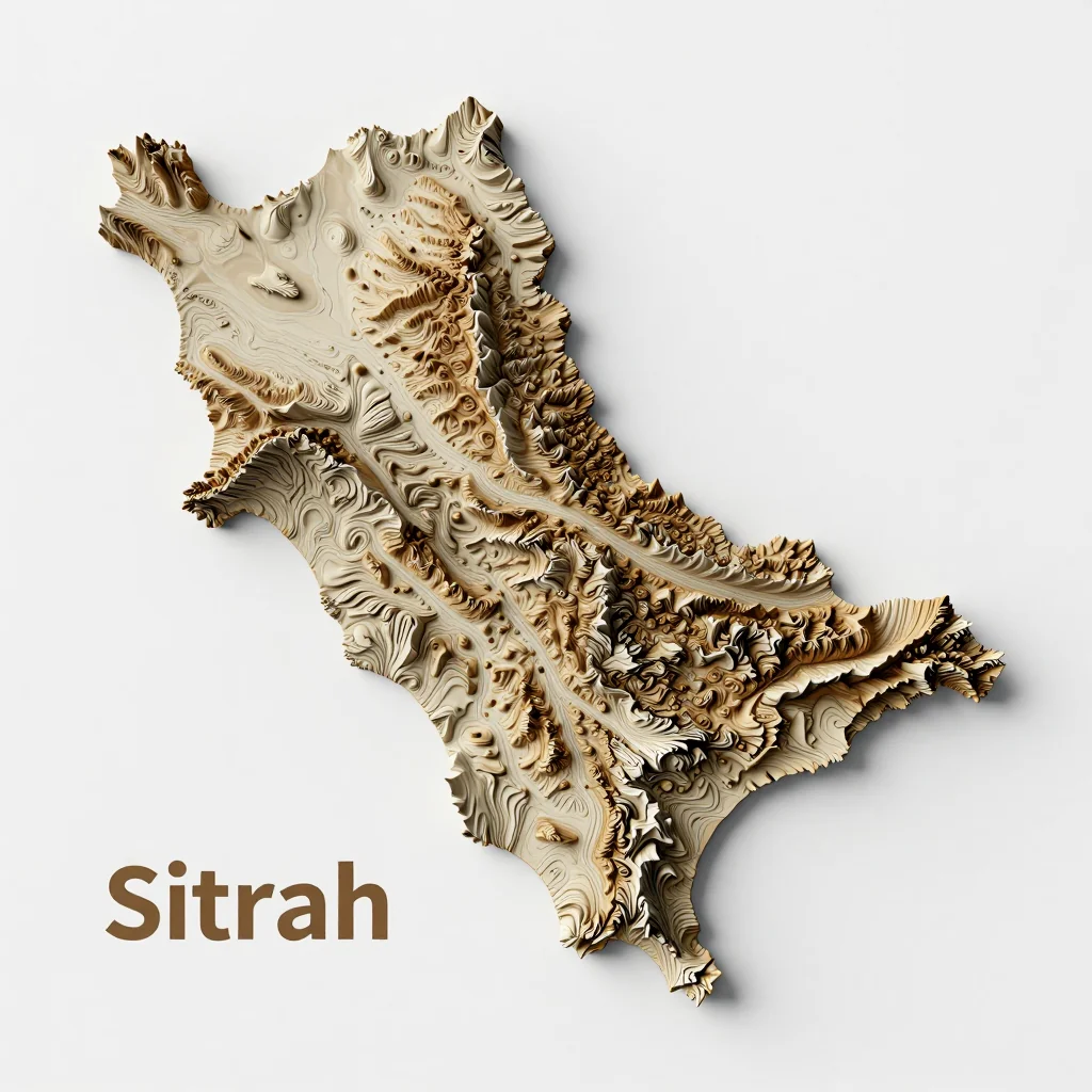 Sitrah, Bahrain 3D Topographic
