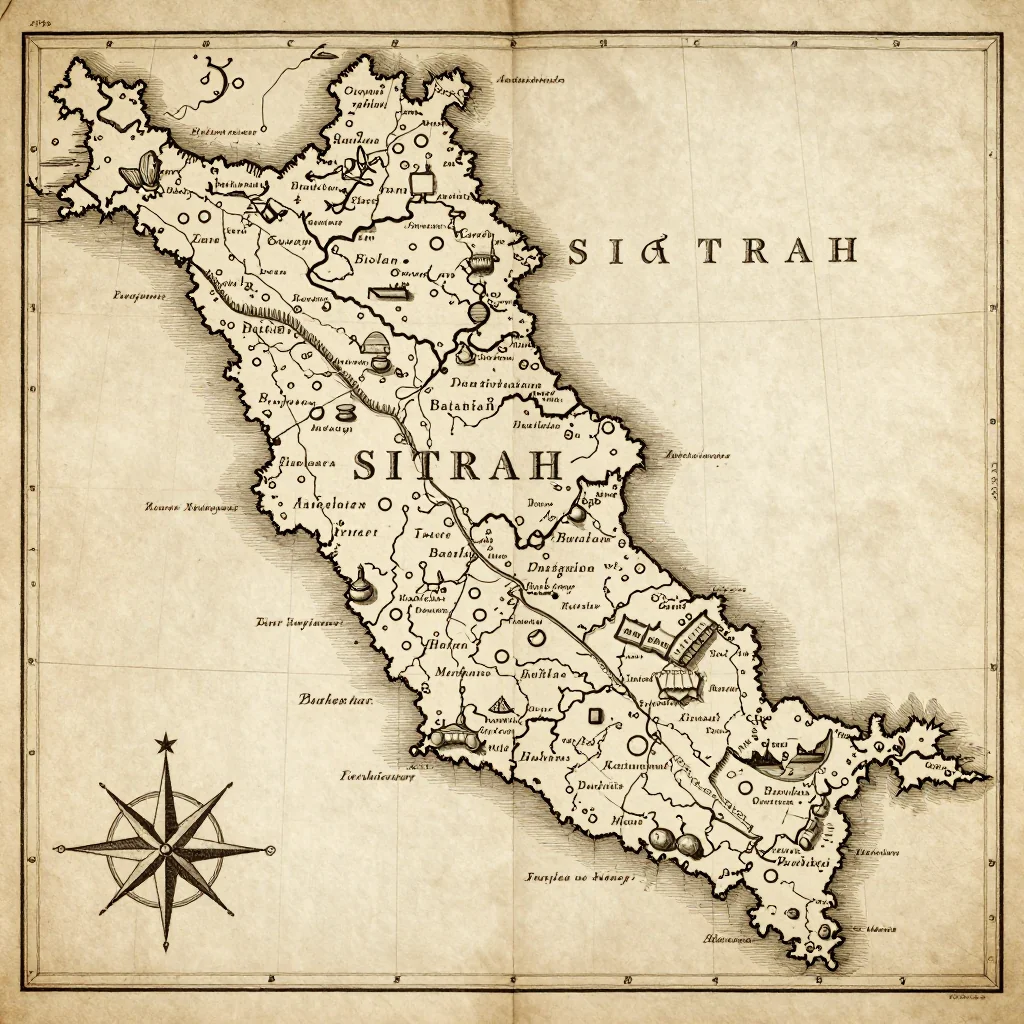 Sitrah, Bahrain Vintage Map