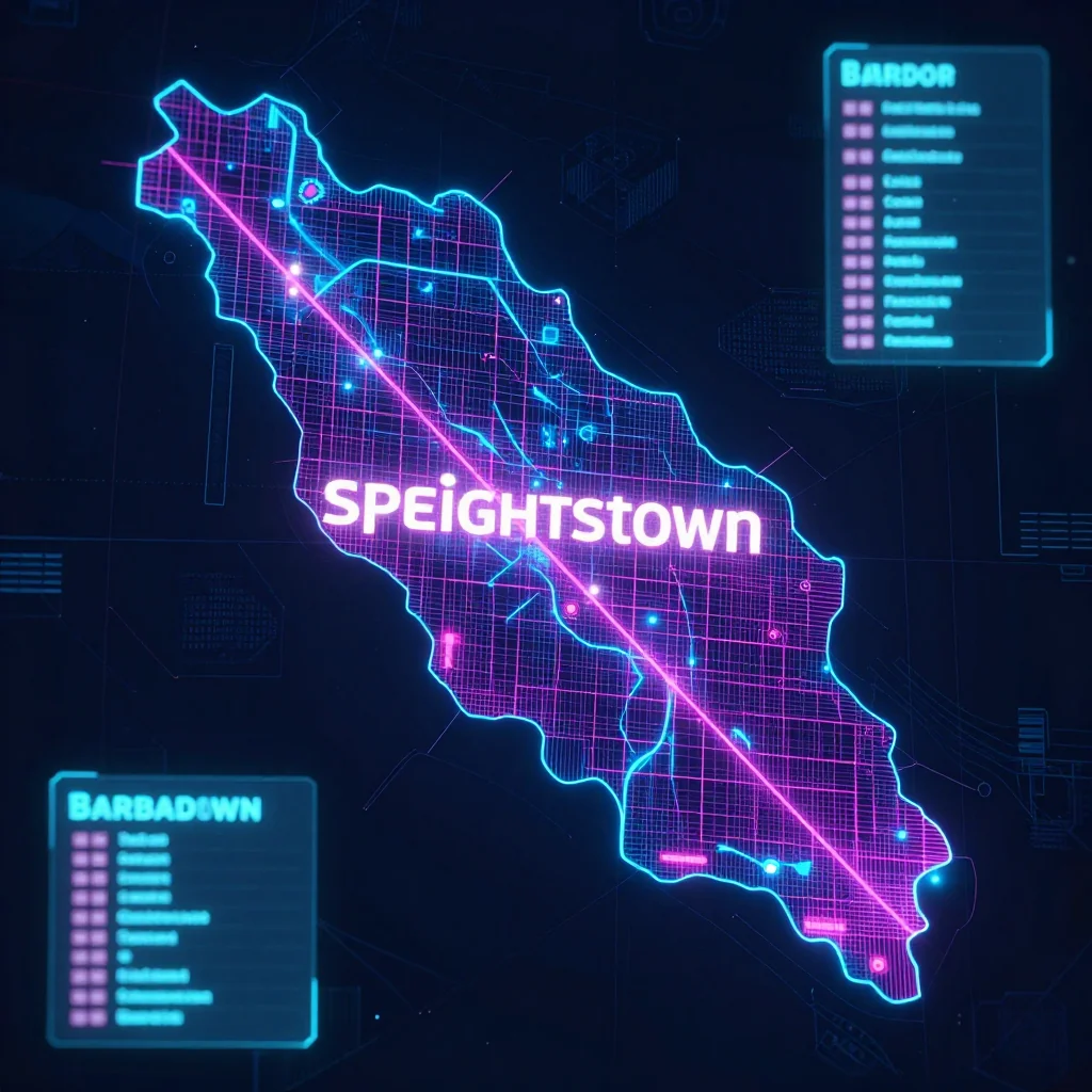 Speightstown, Barbados Cyberpunk Map