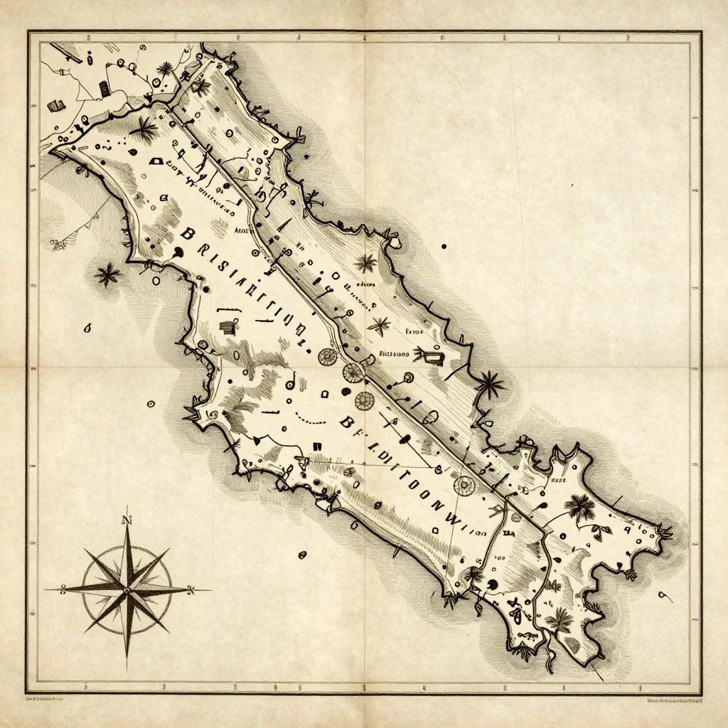 Speightstown, Barbados Vintage Map