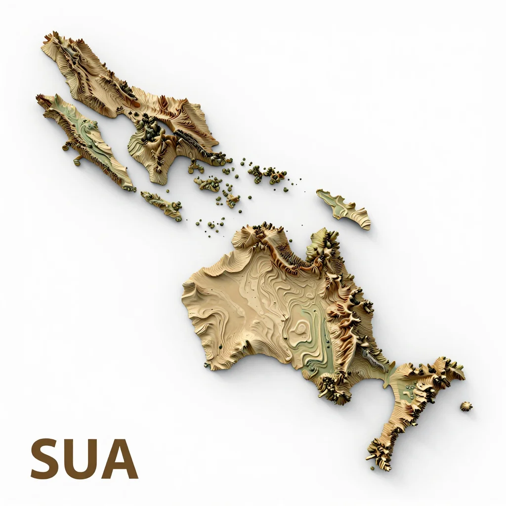 Sua, American Samoa 3D Topographic