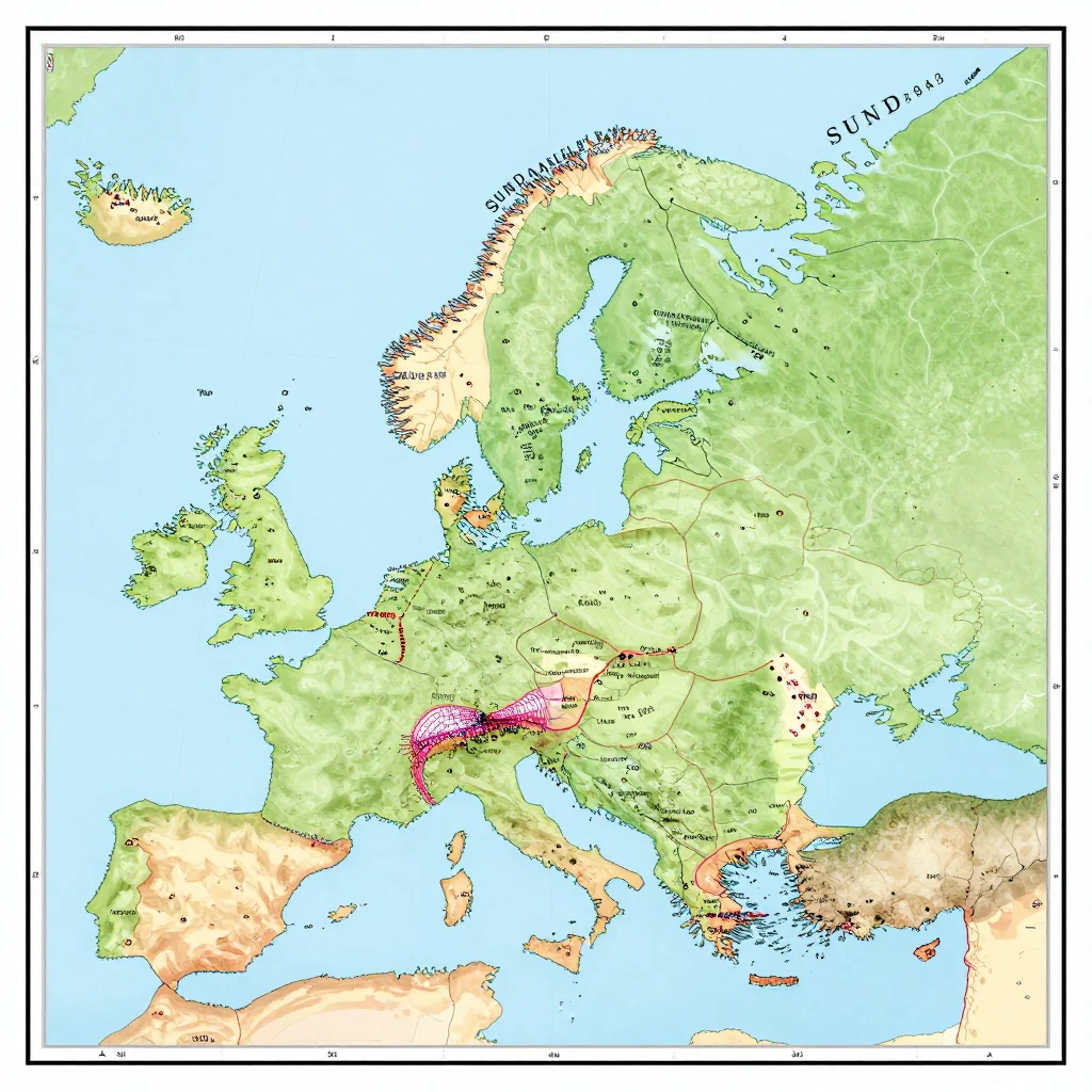 Sund, Aland Islands Political Map