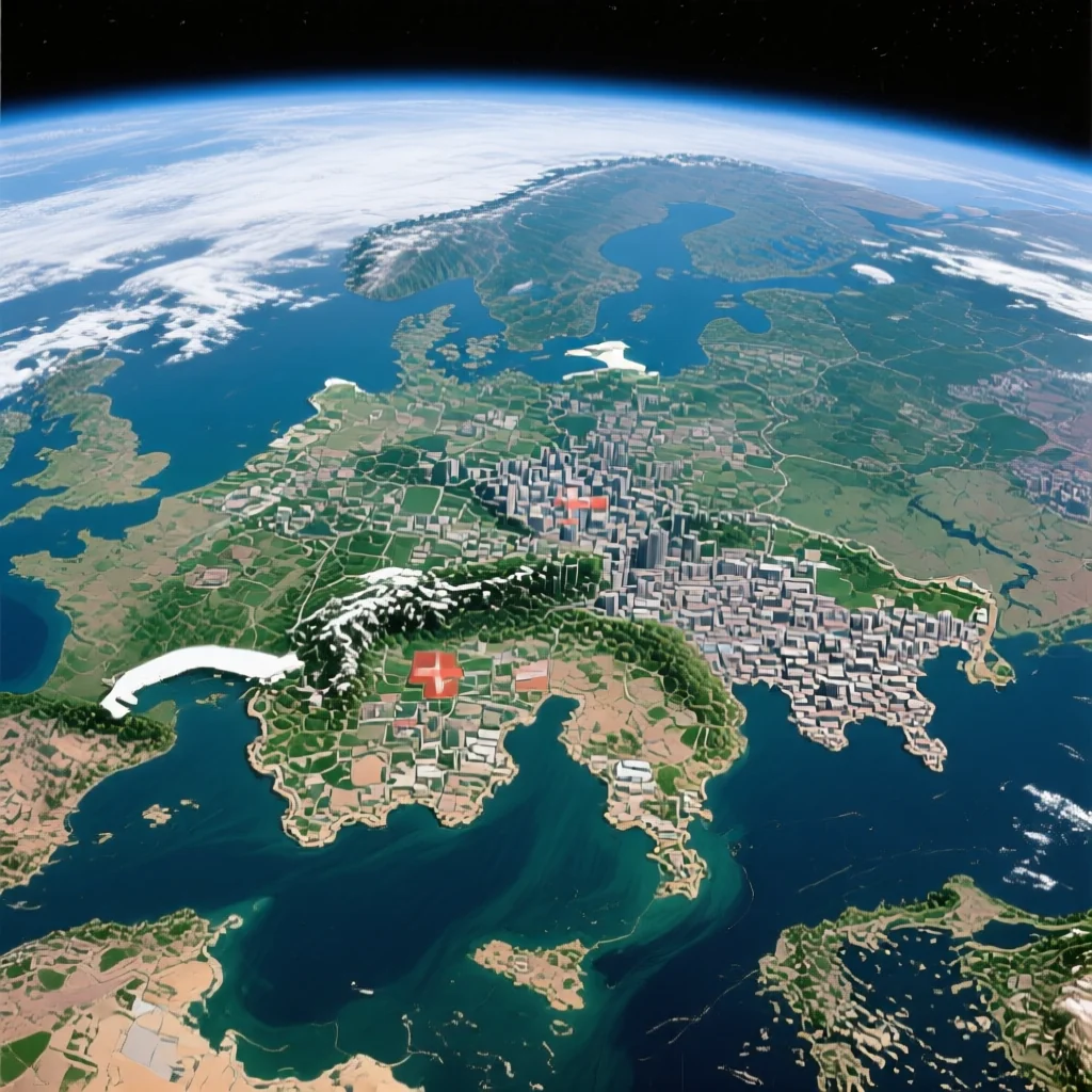 Switzerland Satellite View - High Resolution Map from Space