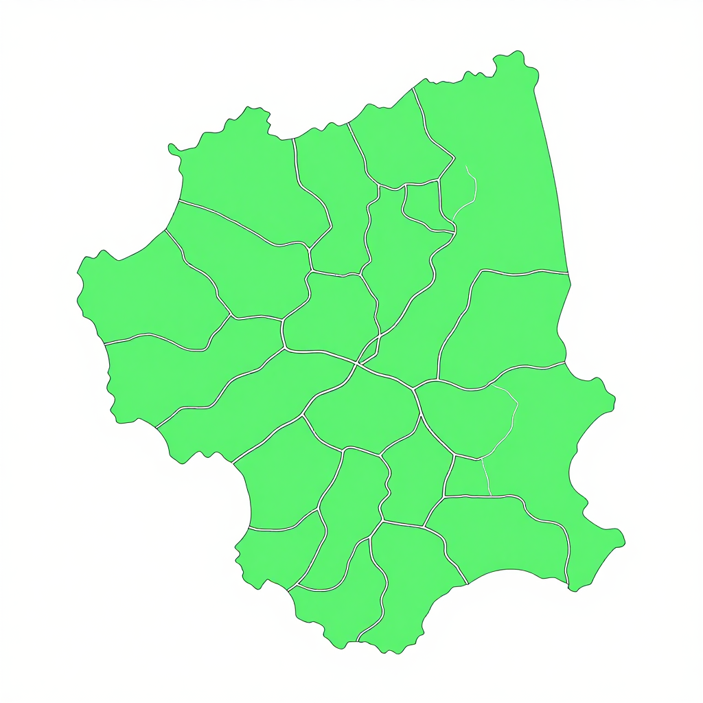 Political map showing borders, administrative divisions, major cities, and capital of Tanguieta, Benin