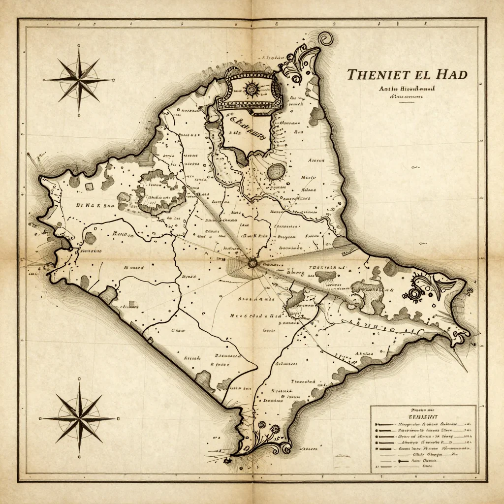 Theniet el Had, Algeria Vintage Map