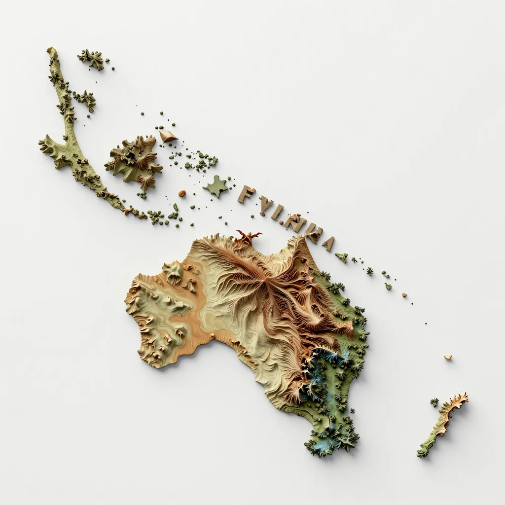 Vaifanua, American Samoa 3D Topographic