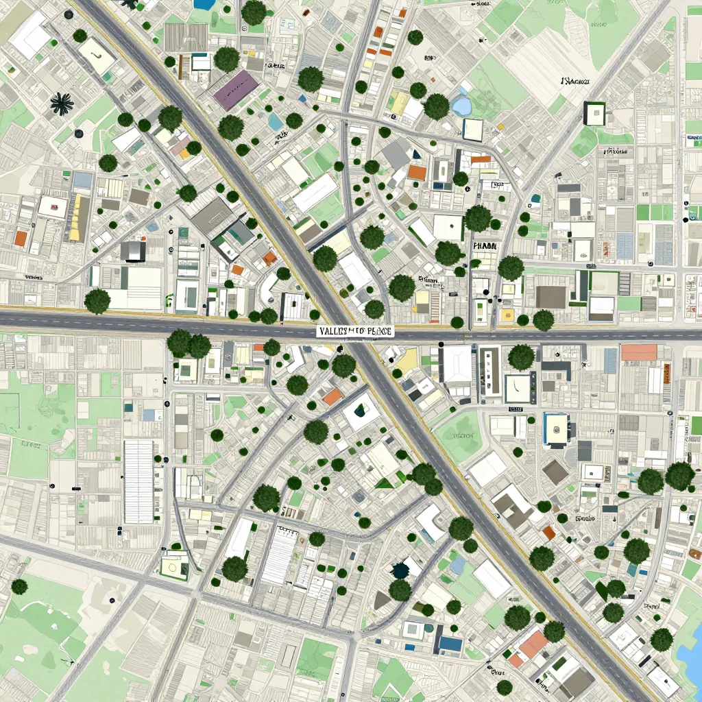 Detailed street map showing roads, highways, neighborhoods, and urban layout of Valley of Peace, Belize