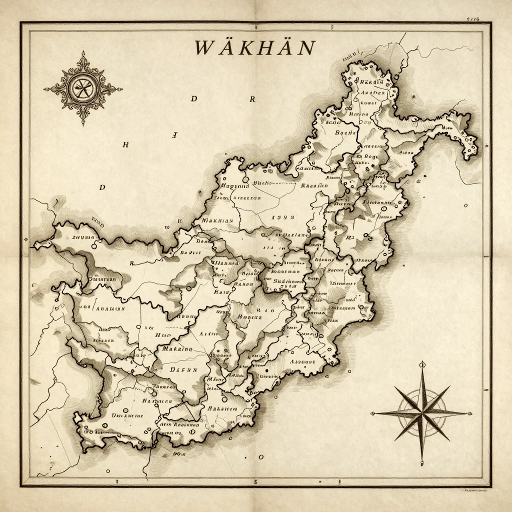 Wākhān, Afghanistan Vintage Map