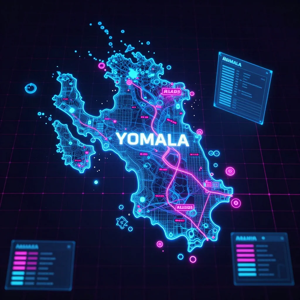 Yomala, Aland Islands Cyberpunk Map