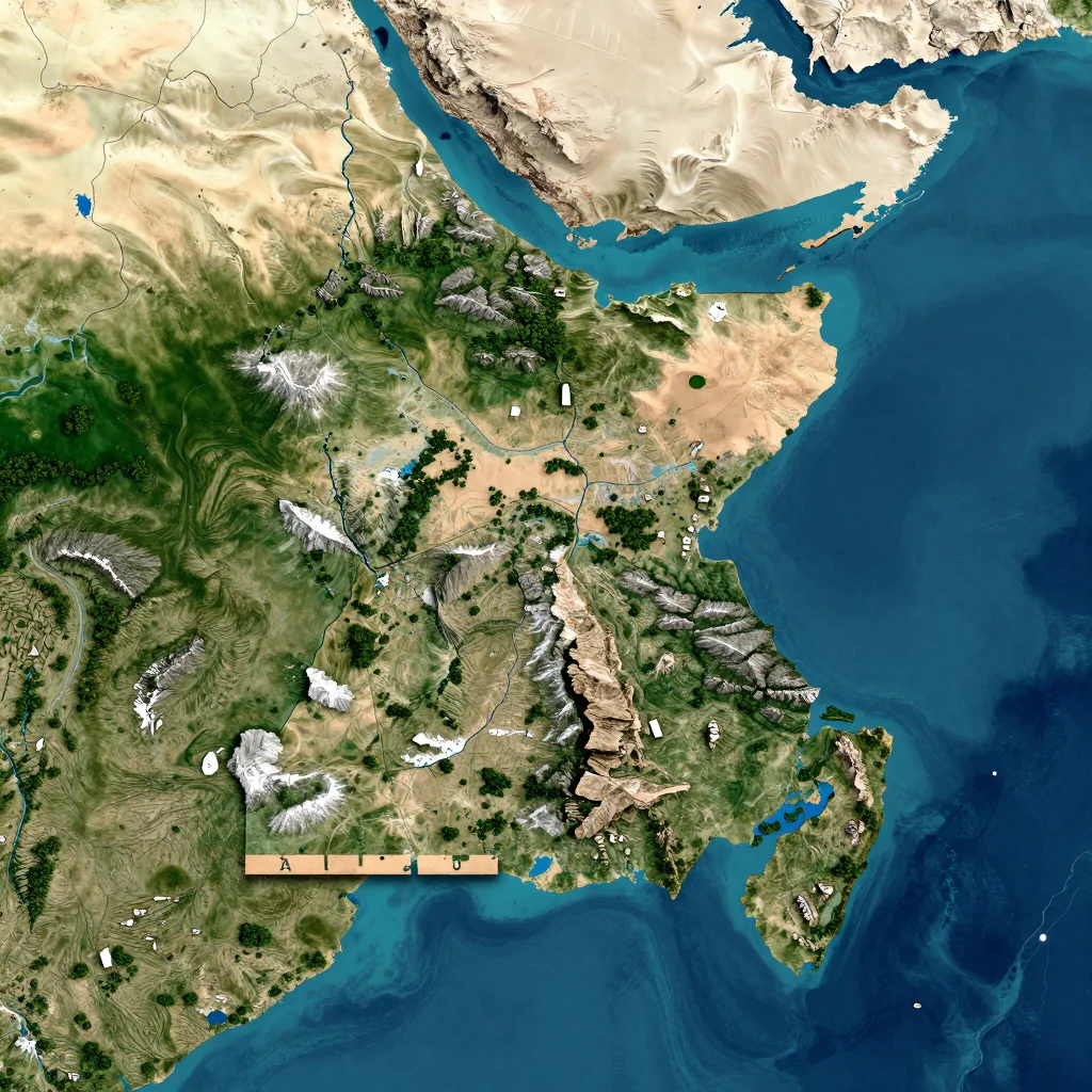 Úcua, Angola Physical Geography Map