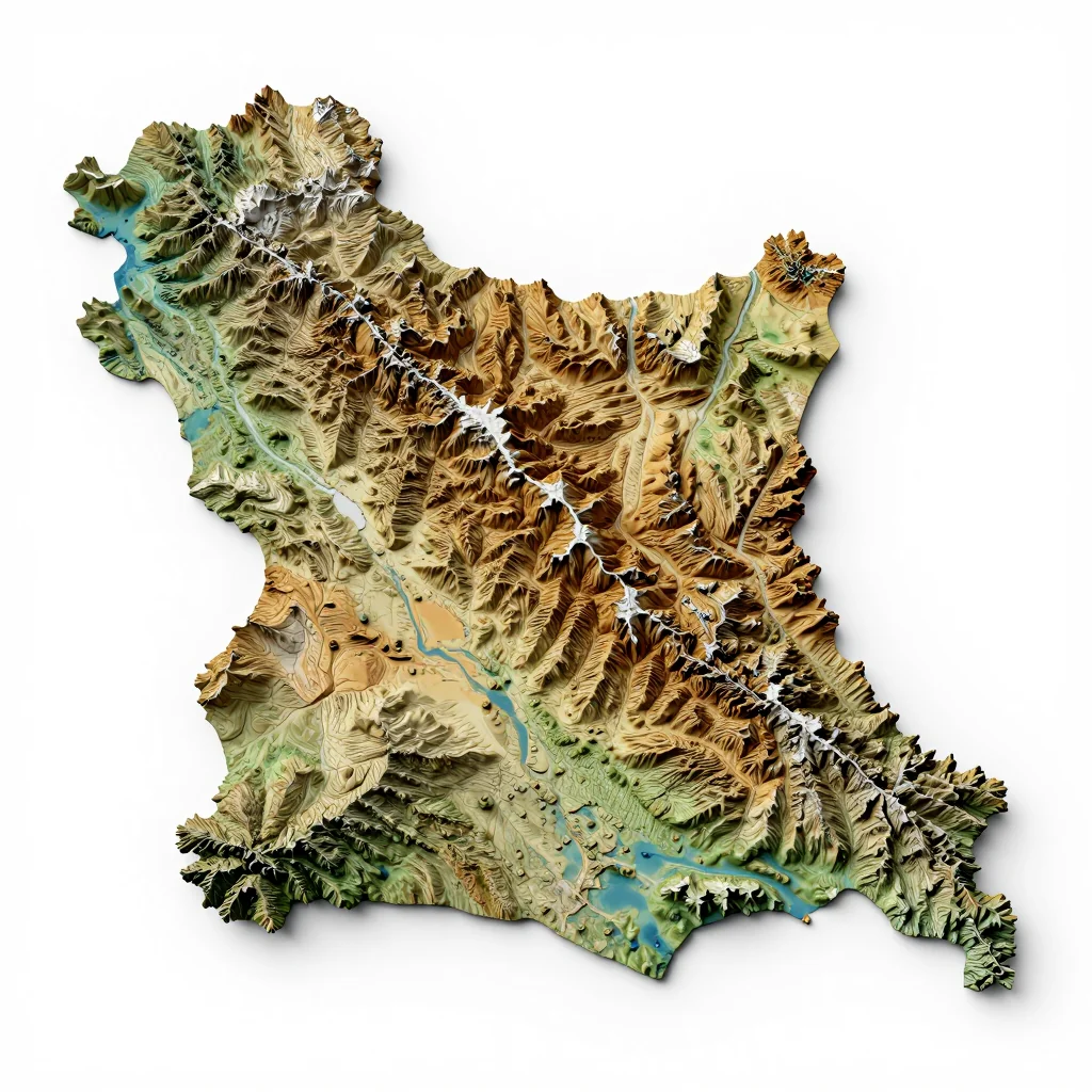 Úcua, Angola Topographic Map