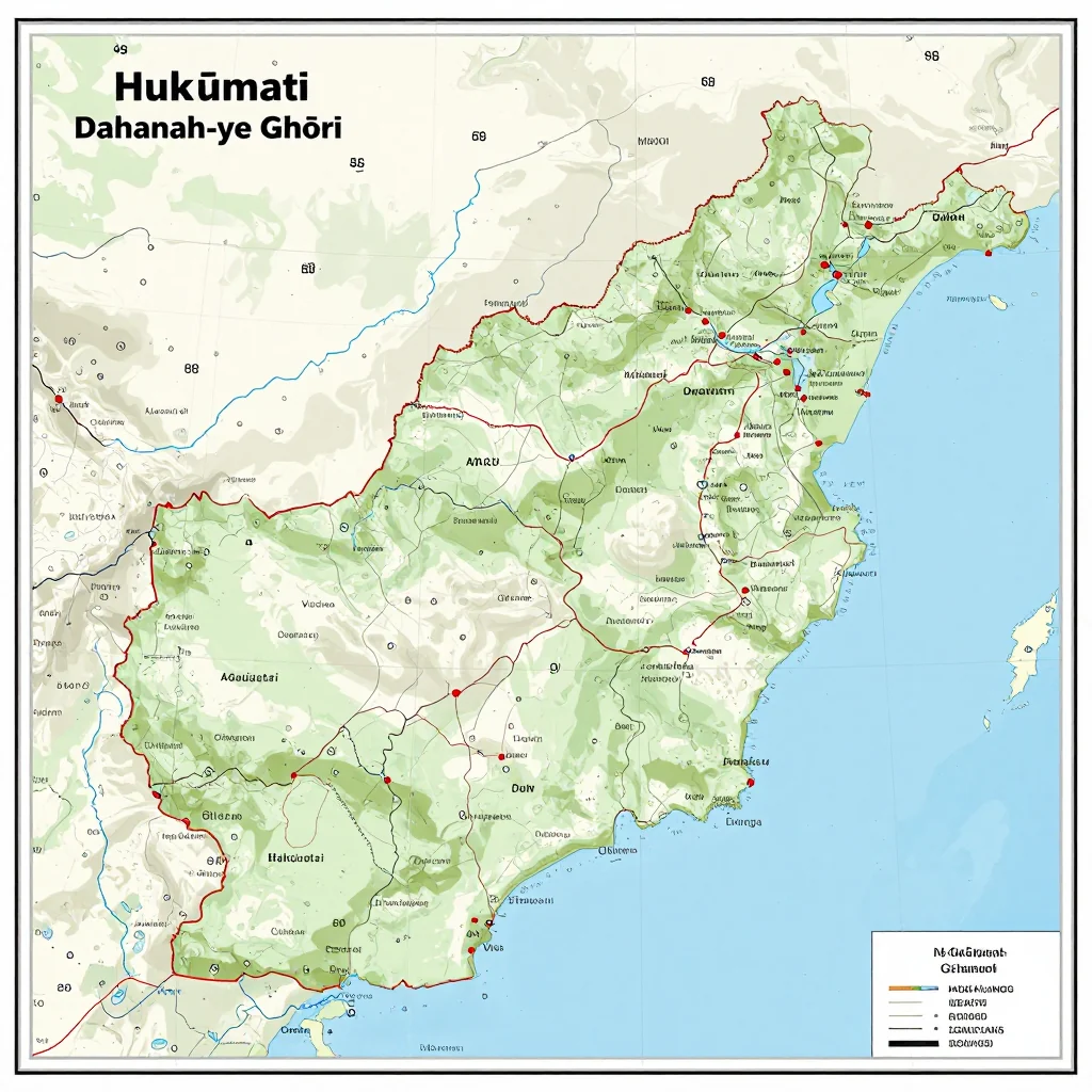 Ḩukūmatī Dahanah-ye Ghōrī, Afghanistan Political Map