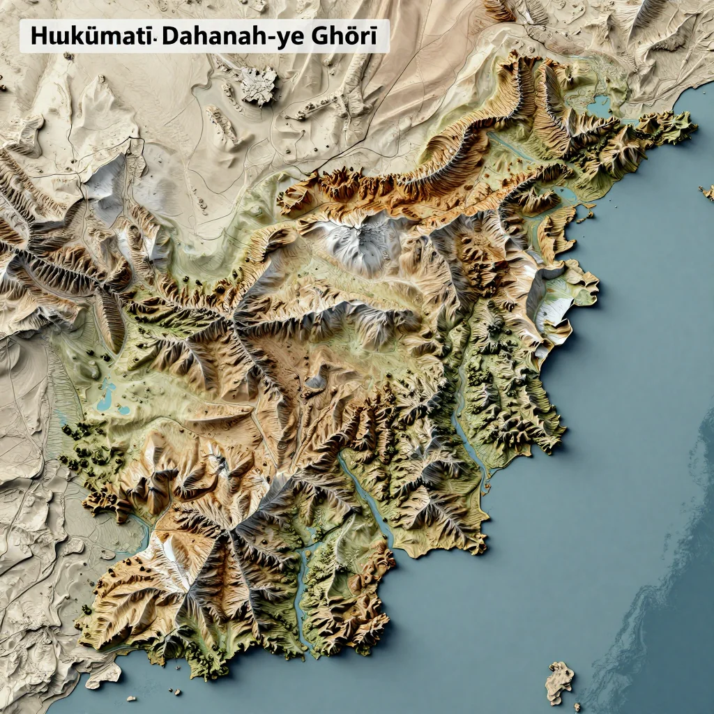 Ḩukūmatī Dahanah-ye Ghōrī, Afghanistan Topographic Map